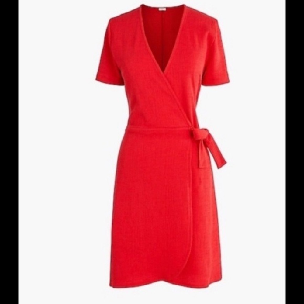 JCrew Factory Textured knit wrap dress Red- Size S